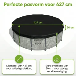 Bestway Pool Zubehör-ø427 cm Abdeckplane - Black