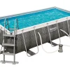 Bestway 404 cm Power Steel Rattan Rahmenpoolset< Aufstellpools