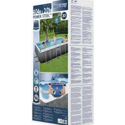 Bestway 404 cm Power Steel Rattan Rahmenpoolset< Aufstellpools