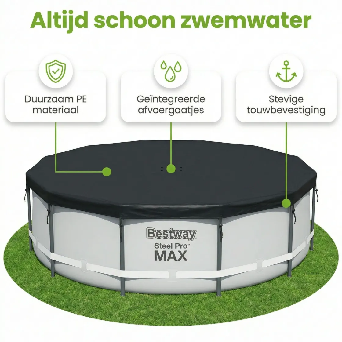 Bestway Pool Zubehör^ø366cm Abdeckplane - Black
