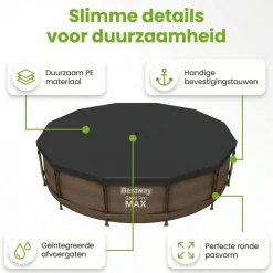 Bestway Pool Zubehör^ø366cm Abdeckplane - Black