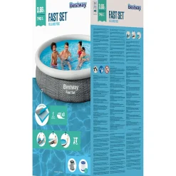 Bestway Fast Set Rattan-Pool-Set mit Filterpumpe< Aufblasbare Pools