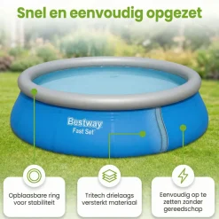 Bestway Aufblasbare Pools-fast set 457x122cm pool – 4-teilig