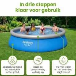 Bestway Aufblasbare Pools-fast set 457x122cm pool – 4-teilig