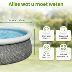 Bestway Aufblasbare Pools-Fast Set 396x84cm Pool – 3-teilig