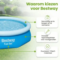Bestway fast set 305x76cm pool< Aufblasbare Pools