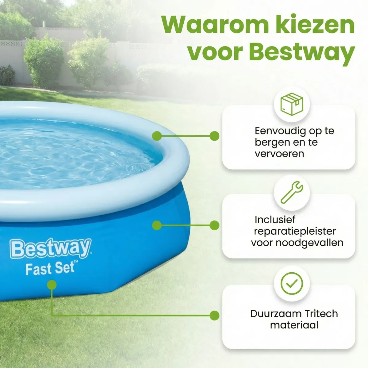 Bestway fast set 305x76cm pool< Aufblasbare Pools