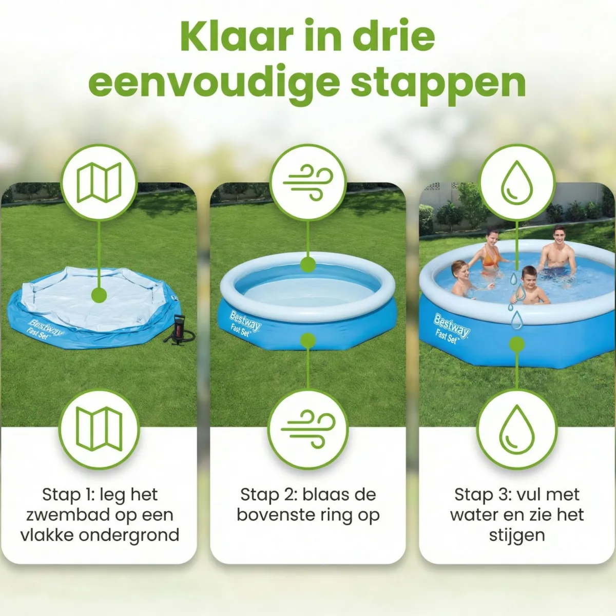Bestway fast set 305x76cm pool< Aufblasbare Pools