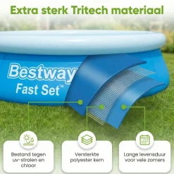 Bestway Aufblasbare Pools^fast set 366x76cm pool – 3-teilig