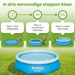 Bestway Aufblasbare Pools-fast set 305x76cm pool – 3-teilig