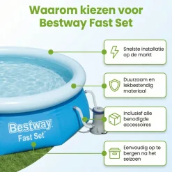 Bestway Aufblasbare Pools-fast set 305x76cm pool – 3-teilig