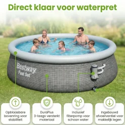 Bestway Fast Set 457x84cm Pool – 3-teilig< Aufblasbare Pools