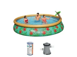 Bestway Aufblasbare Pools-Fast Set 457x84cm Pool – 3-teilig