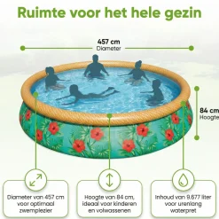 Bestway Aufblasbare Pools-Fast Set 457x84cm Pool – 3-teilig