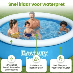 Bestway Aufblasbare Pools^fast set 244x61cm pool – 3-teilig