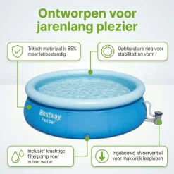 Bestway Aufblasbare Pools^fast set 244x61cm pool – 3-teilig