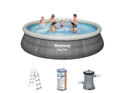 Bestway Aufblasbare Pools^Fast Set 457x107cm Pool – 4-teilig