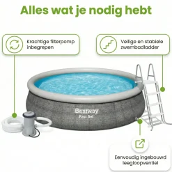 Bestway Aufblasbare Pools^Fast Set 457x107cm Pool – 4-teilig