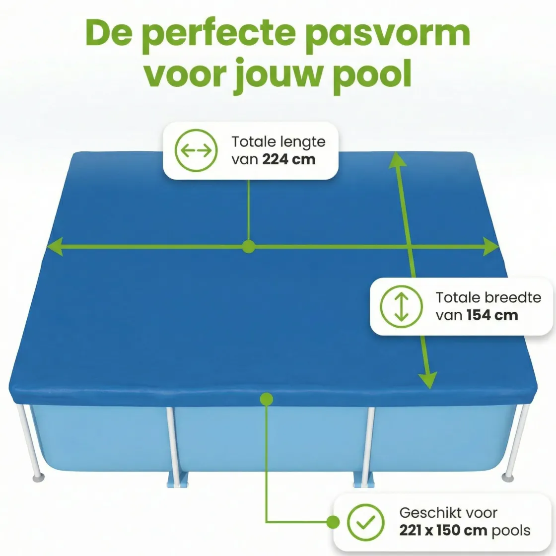 Bestway Pool Zubehör^frame abdeckplane - 221 x 150 cm
