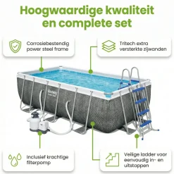 Bestway Aufstellpools^Power Steel 404x201x100cm Pool – 4-teilig