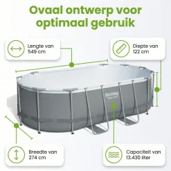 Bestway Aufstellpools^power steel 549x274x122cm pool – 5-teilig