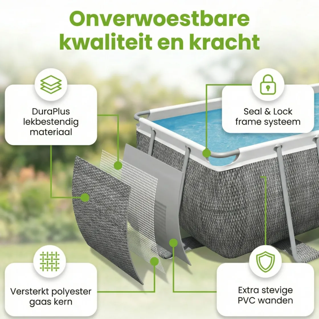 Bestway Aufstellpools-Power Steel 549x274x122cm Pool – 5-teilig