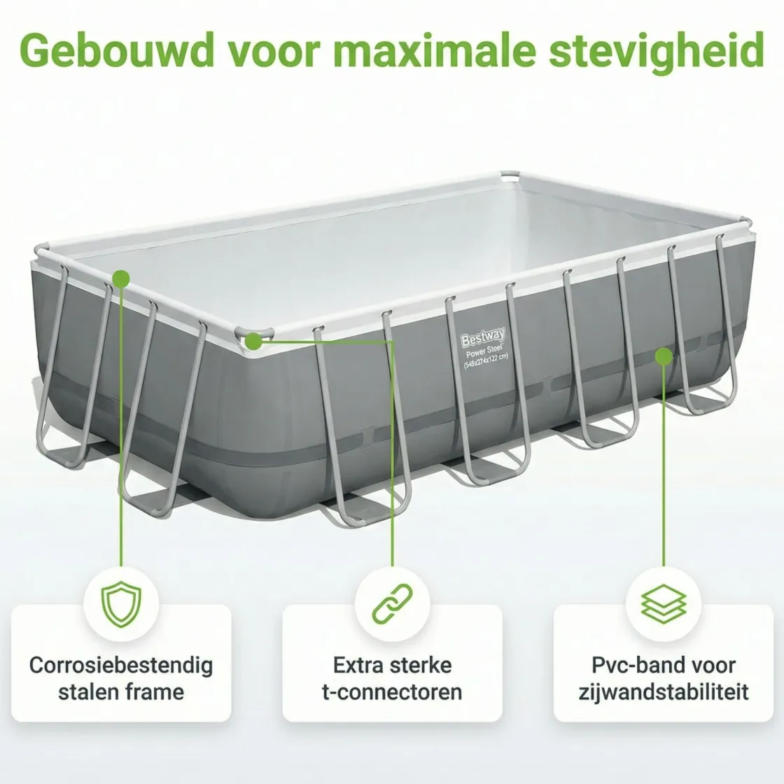 Bestway Aufstellpools-power steel 549x274x122cm pool – 5-teilig