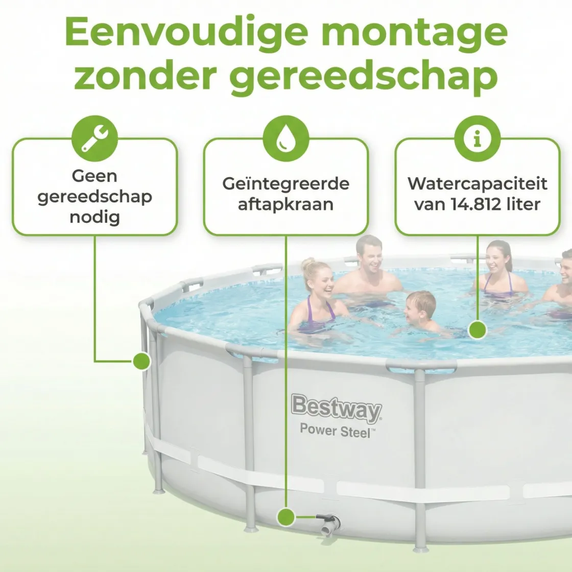 Bestway Aufstellpools-power steel 549x274x122cm pool – 5-teilig