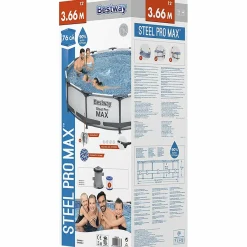 Bestway Aufstellpools-Steel Pro Max 366 cm Schwimmbecken mit Pumpe