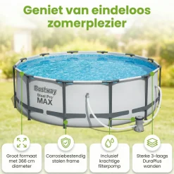 Bestway Aufstellpools^steel pro max 366x76cm pool – 3-teilig