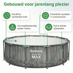 Bestway Steel Pro MAX 366x100cm Pool – 4-teilig< Aufstellpools