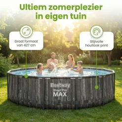 Bestway Aufstellpools^steel pro max 427x107cm pool holz – 5-teilig