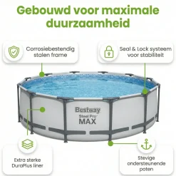 Bestway steel pro max 457x122cm pool – 5-teilig< Aufstellpools