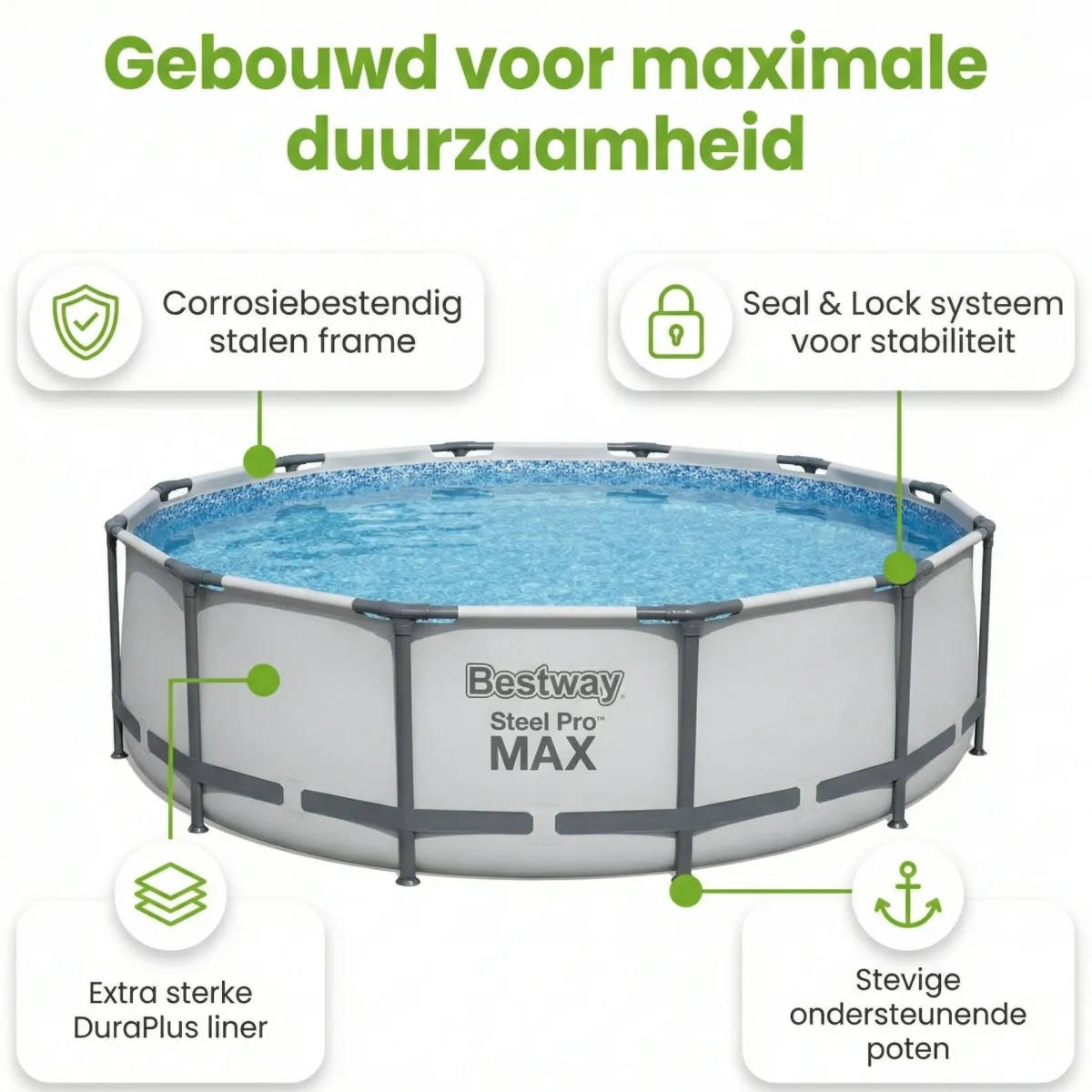 Bestway steel pro max 457x122cm pool – 5-teilig< Aufstellpools