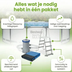 Bestway steel pro max 457x122cm pool – 5-teilig< Aufstellpools