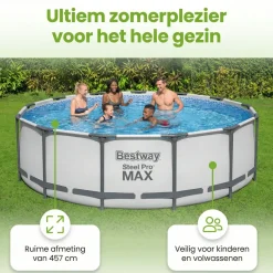 Bestway steel pro max 457x122cm pool – 5-teilig< Aufstellpools