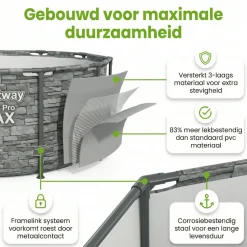 Bestway Aufstellpools^steel pro max 427x122cm pool stein – 5-teilig