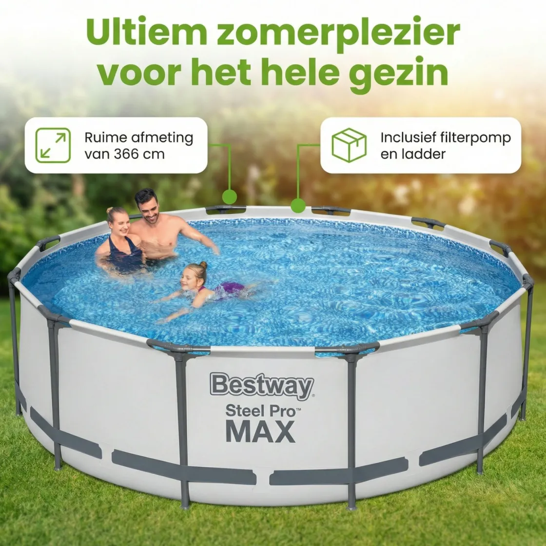 Bestway Aufstellpools-steel pro max 366x100cm pool – 4-teilig