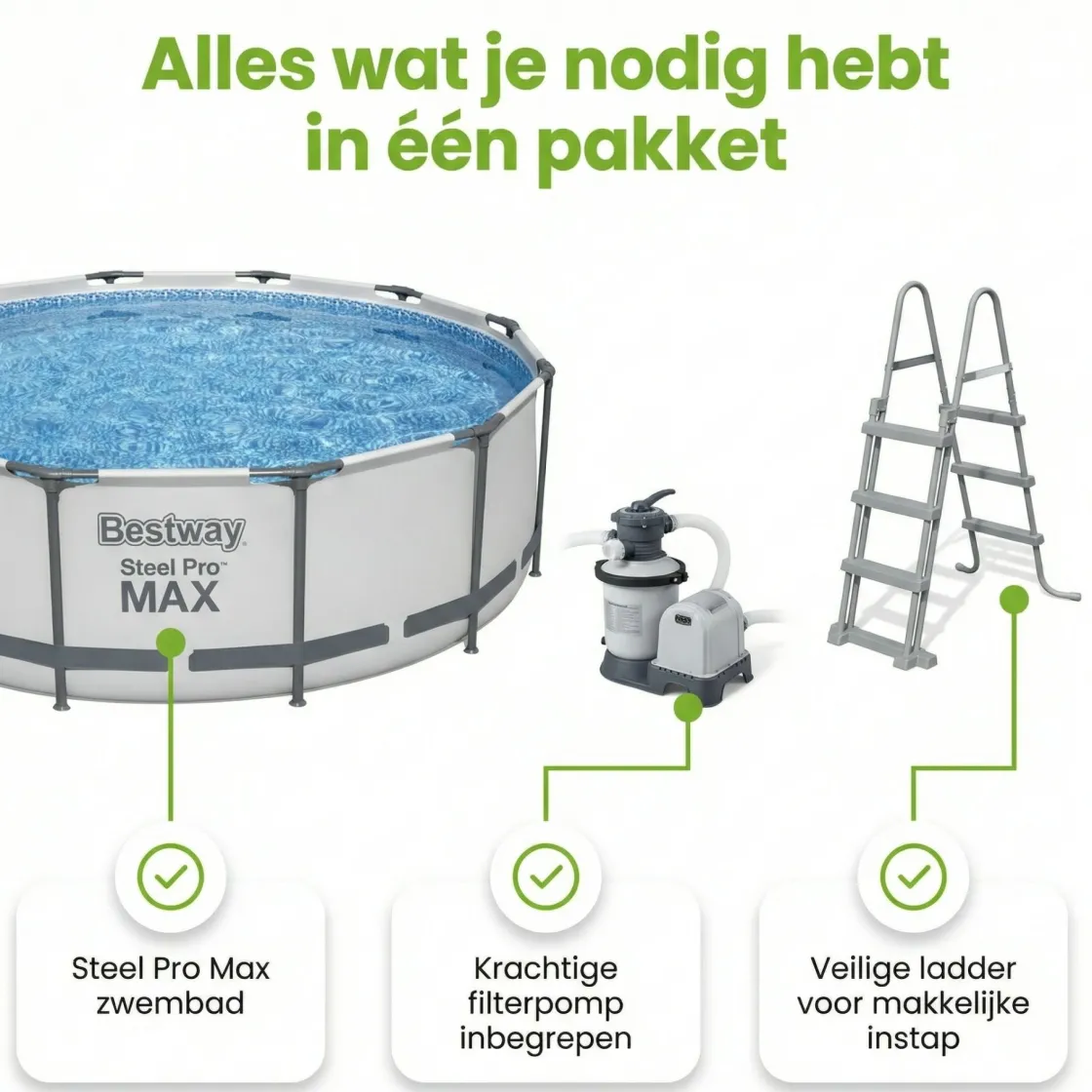 Bestway Aufstellpools-steel pro max 366x100cm pool – 4-teilig