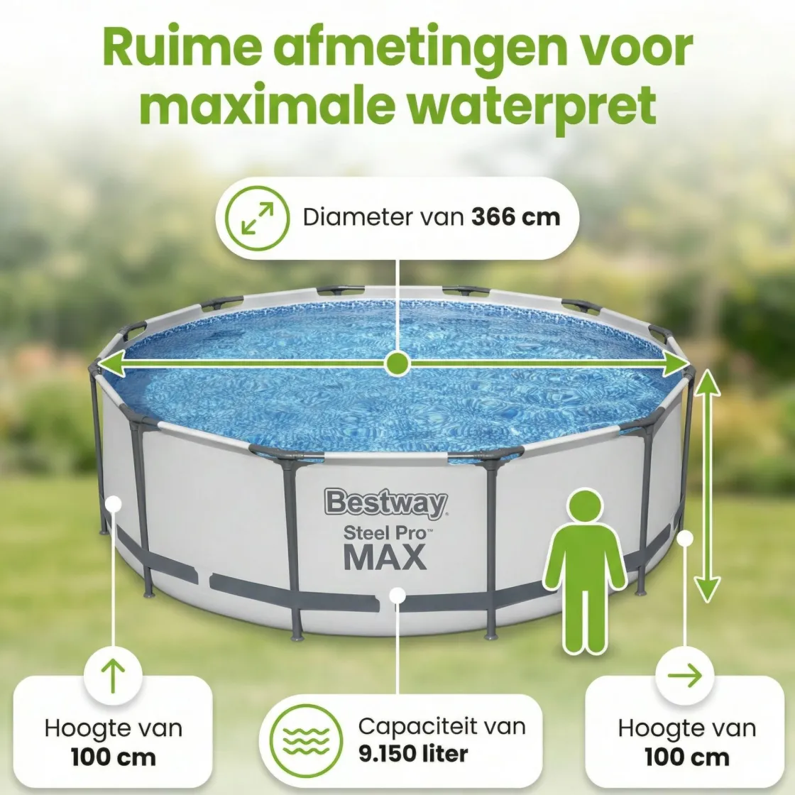 Bestway Aufstellpools-steel pro max 366x100cm pool – 4-teilig