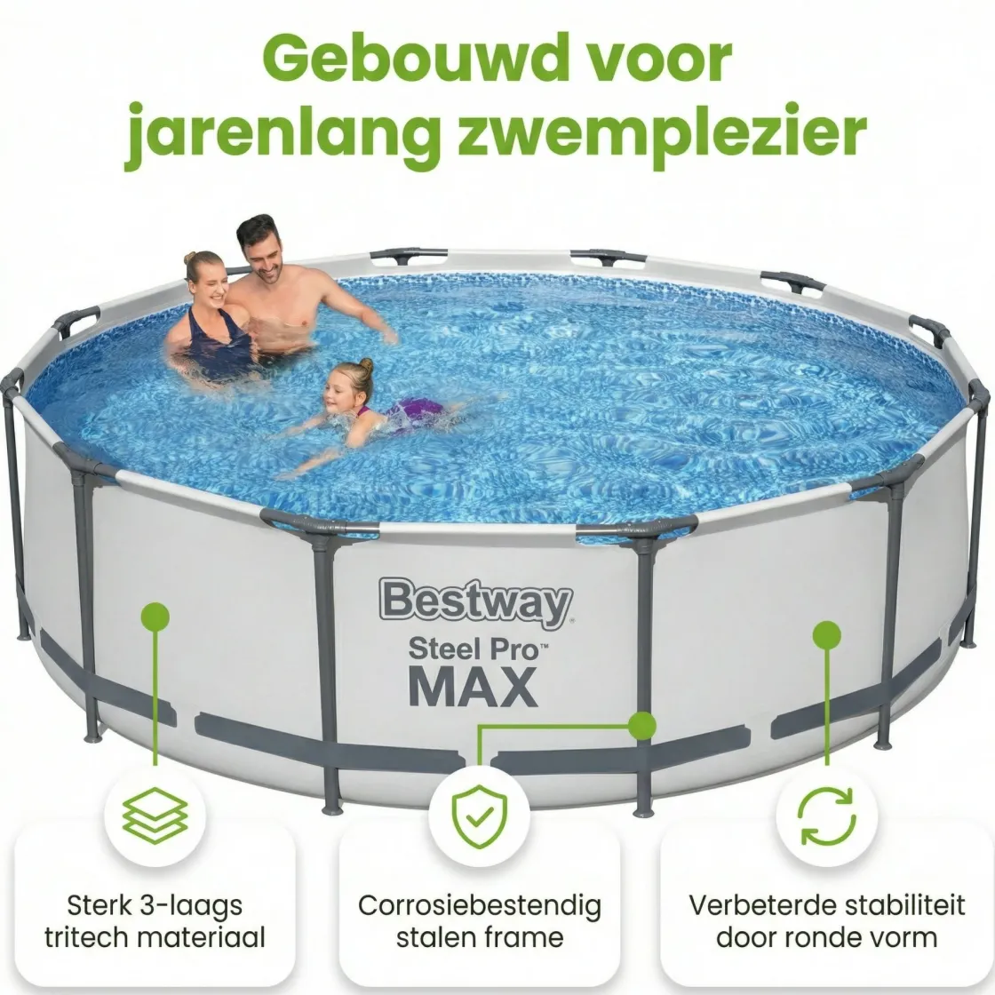 Bestway Aufstellpools-steel pro max 366x100cm pool – 4-teilig