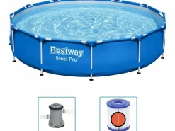 Markenlos Aufstellpools^Bestway Steel Pro Pool – Ø366x76 cm – Blau