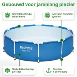 Bestway Aufstellpools^steel pro 305x76cm pool – 3-teilig