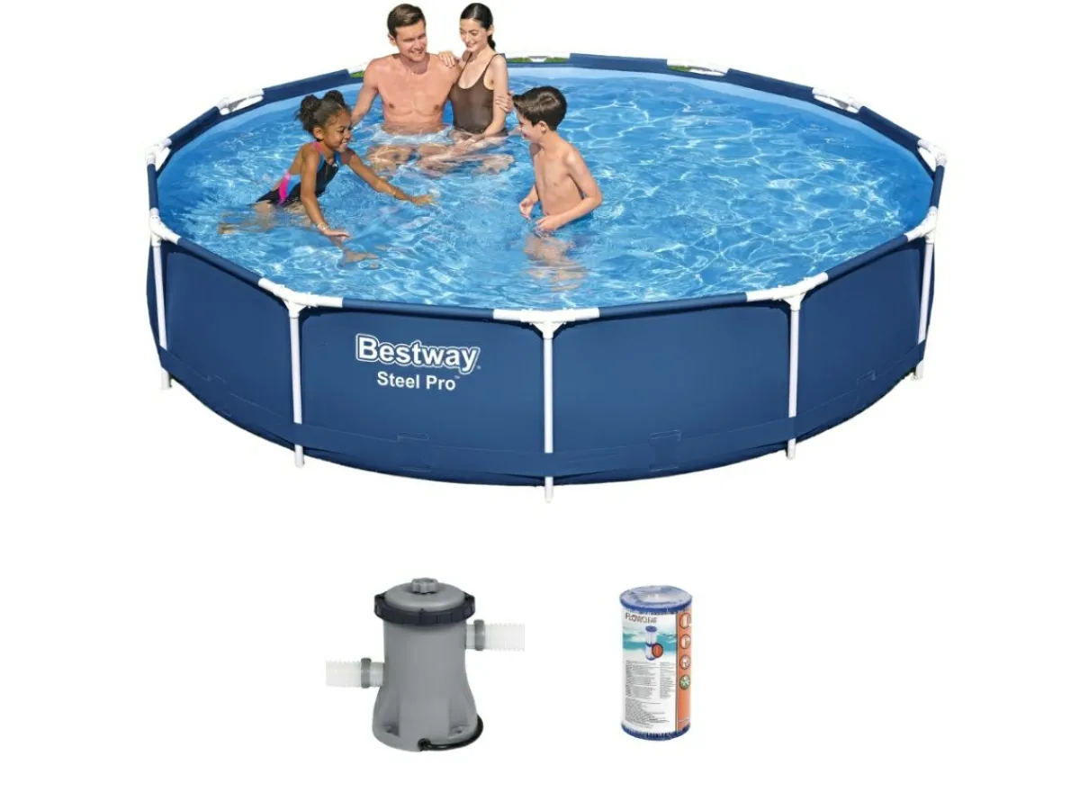 Bestway steel pro 366x76cm pool – 3-teilig< Aufstellpools