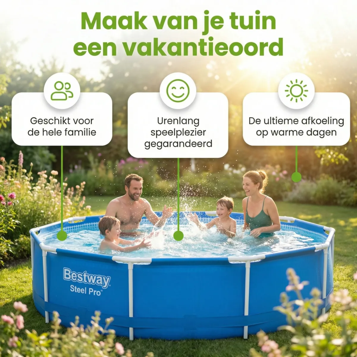 Bestway steel pro 366x76cm pool – 3-teilig< Aufstellpools