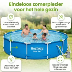 Bestway steel pro 396x84cm pool – 3-teilig< Aufstellpools