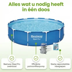 Bestway steel pro 396x84cm pool – 3-teilig< Aufstellpools