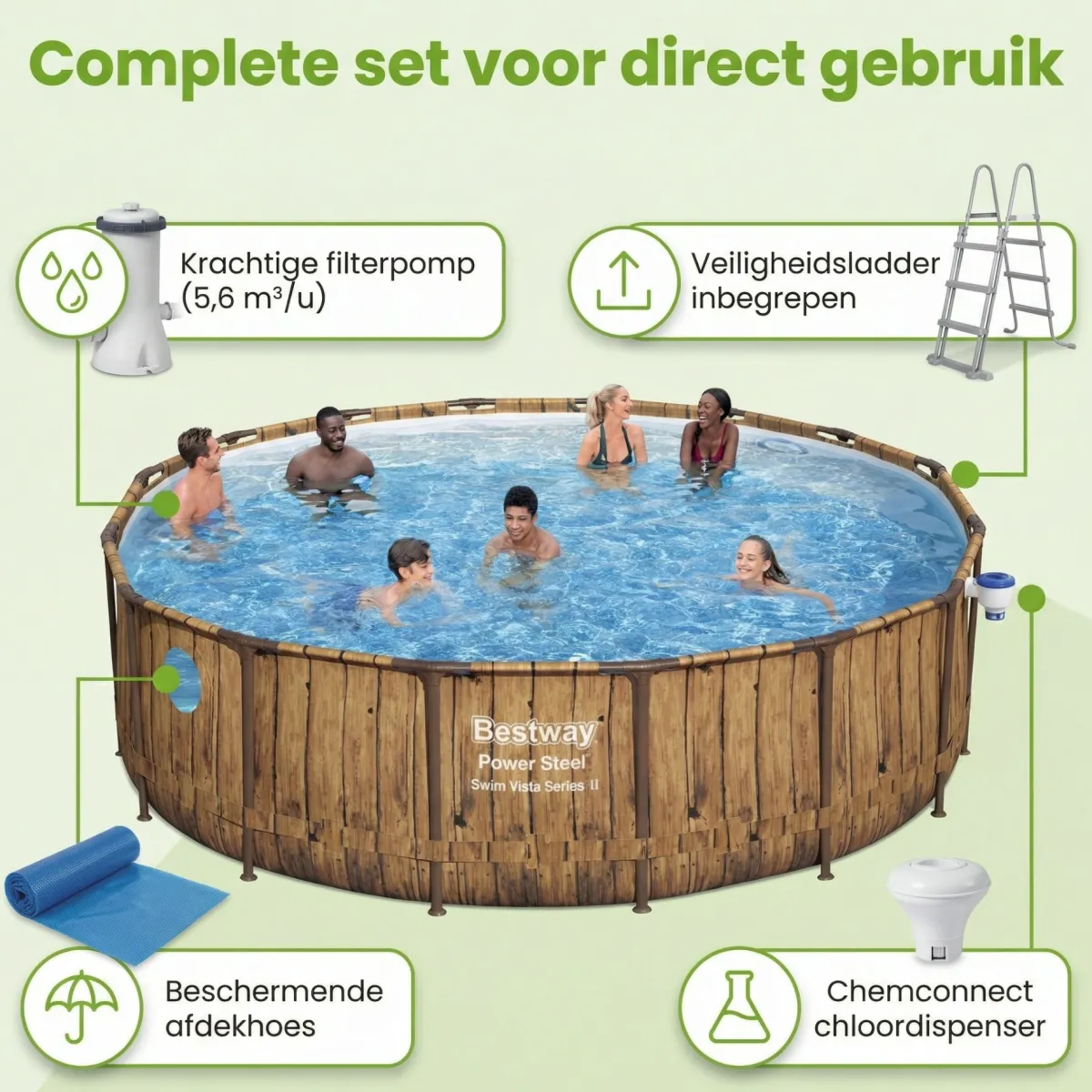 Bestway Swim Vista 549x122cm Pool – 5-teilig< Aufstellpools