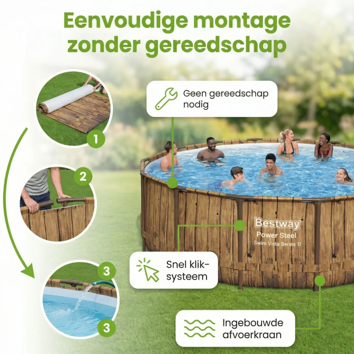 Bestway Swim Vista 549x122cm Pool – 5-teilig< Aufstellpools