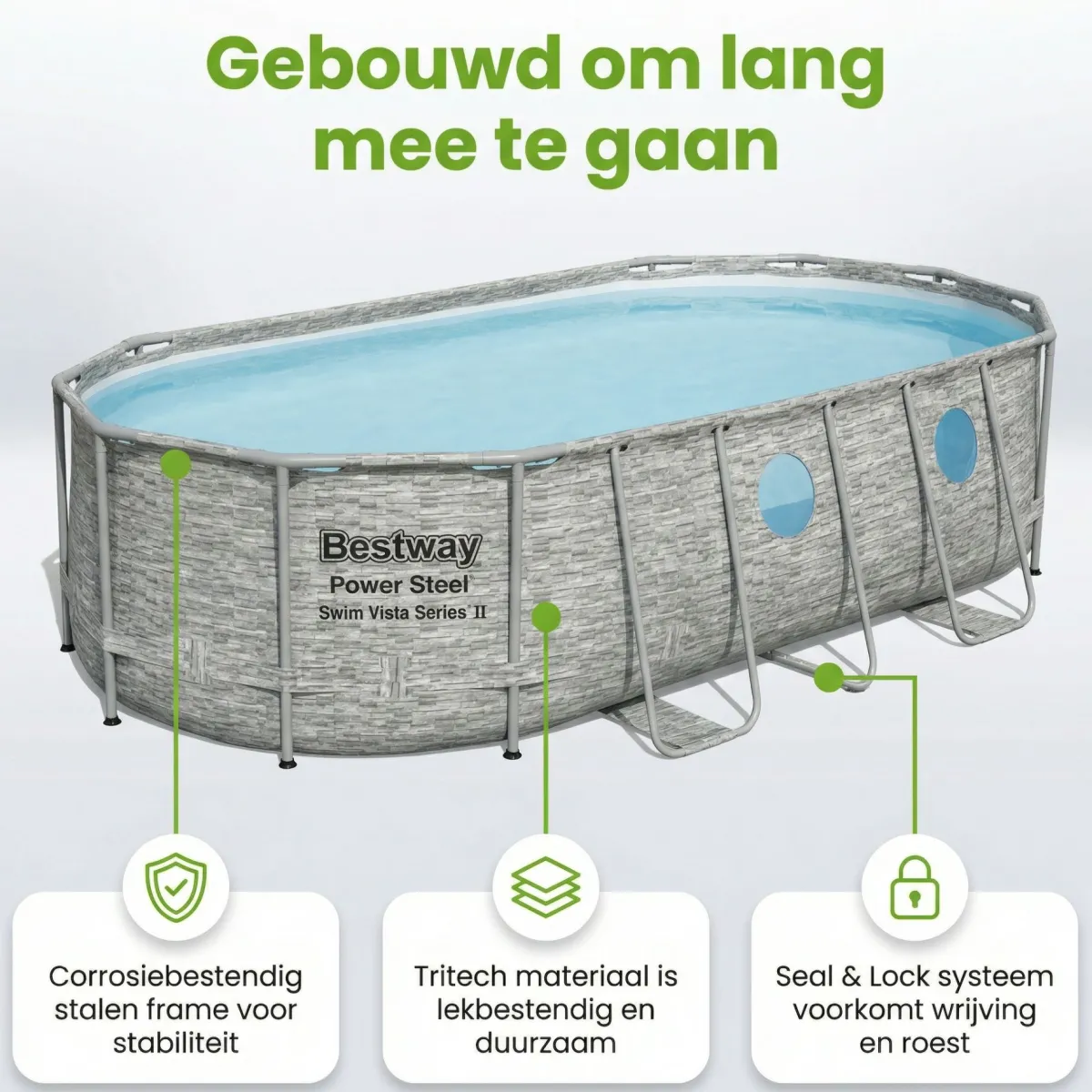 Bestway Swim Vista 549x274x122cm Pool – 5-teilig< Aufstellpools